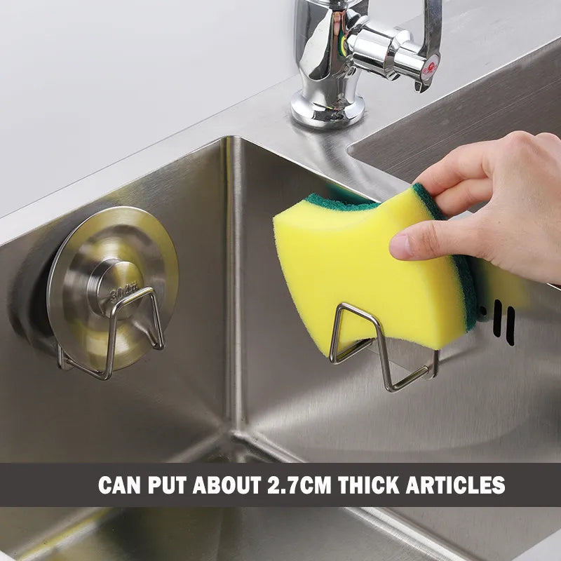 Kitchen Organizer Sponge Holder Soap Drying Rack Self Adhesive Sink Drain Racks Stainless Steel Sink Wall Storage Racks Hooks - likehome