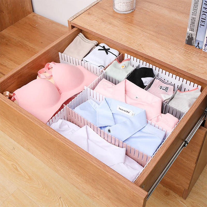 4Pcs Adjustable Drawer Divider Household Storage Combination Partition Makeup Sock Underwear Drawer Organizer Board of Cabinets - likehome