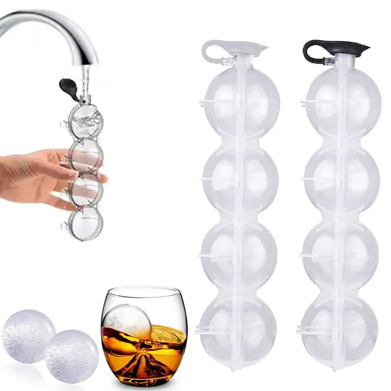 4-Hole Ice Cube Makers Round Ice Hockey Mold Whisky Cocktail Vodka Ball Ice Mould Bar Party Kitchen Accessories Ice Ball Mold - likehome