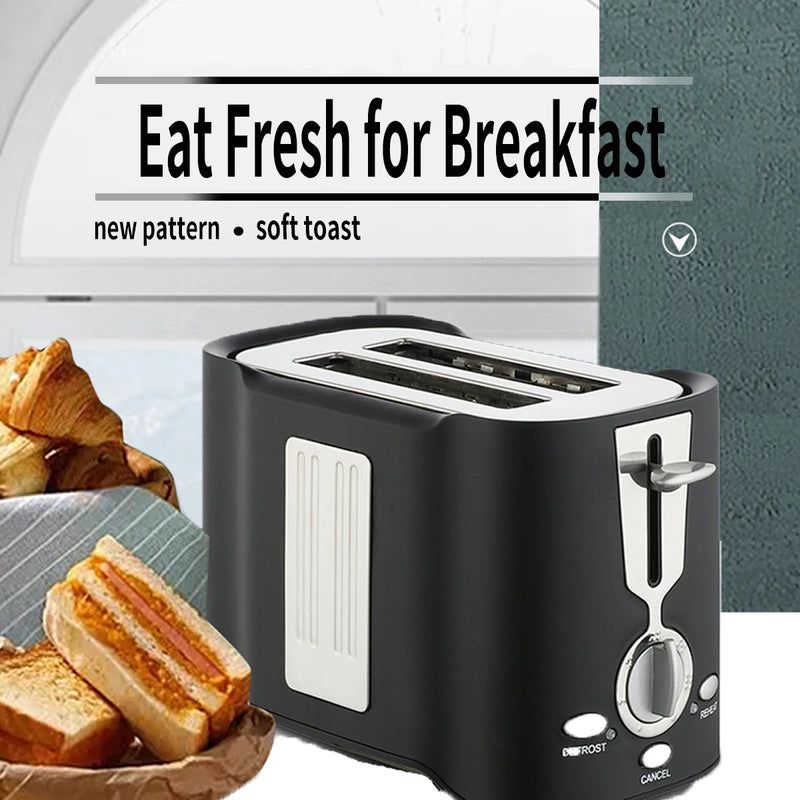 Home Automatic Small Stainless Steel Two Slice Toaster Toaster Breakfast Machine - likehome