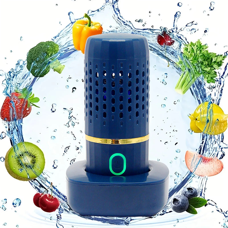 Protable Fruit Vegetable Washing Machine Capsule Shape Wireless Food Purifier Household Disinfection vegetables - likehome