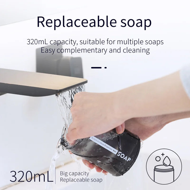 USB Automatic Liquid Soap Dispenser Touchless Sensor Foam Machine with Temperature Display for Bathroom Equipment - likehome