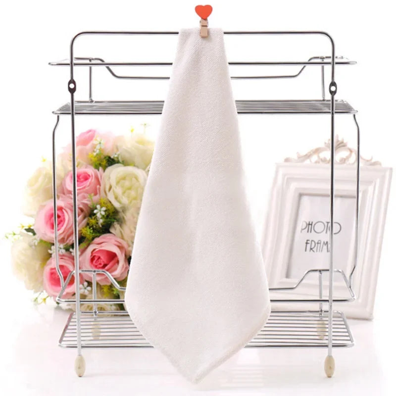 10pc White Soft Microfiber Fabric Face Towel Hotel Bath Towel Wash Cloths Hand Towels Portable Multifunctional Cleaning Towel - likehome