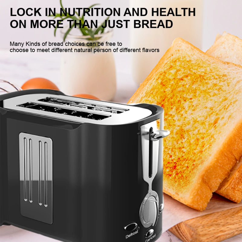Home Automatic Small Stainless Steel Two Slice Toaster Toaster Breakfast Machine - likehome