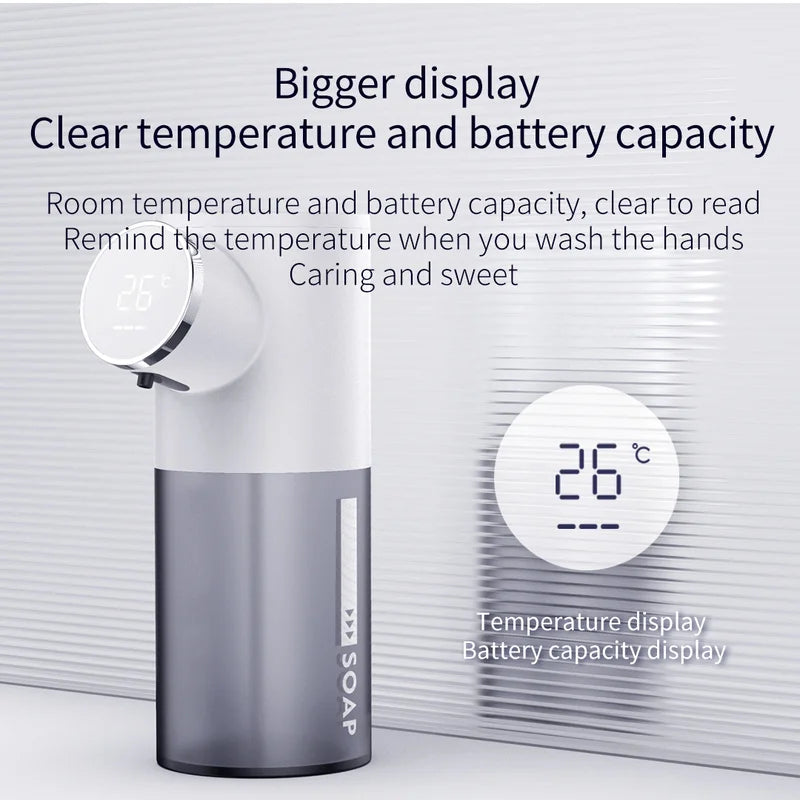 USB Automatic Liquid Soap Dispenser Touchless Sensor Foam Machine with Temperature Display for Bathroom Equipment - likehome