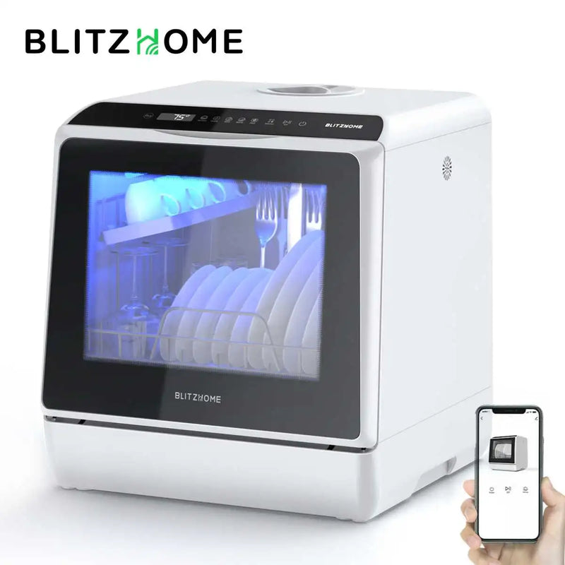 Blitzhome Dishwasher with APP Control Intelligent Countertop Table Smart Portable Countertop Dish Washers Machine For Kitchen - likehome