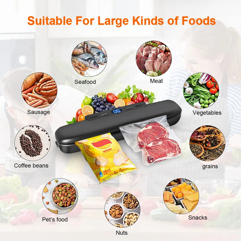 Food Vacuum Sealer Vacuum Packaging Machine For Food With 50pcs Packed Bags Z-21 Automatic Household Food Vacuum Sealing 220V - likehome